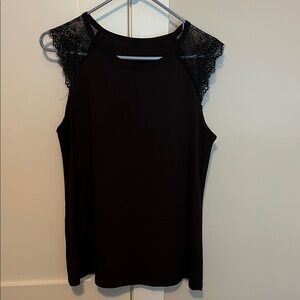 SHEIN Black Lace Accent Tank Top